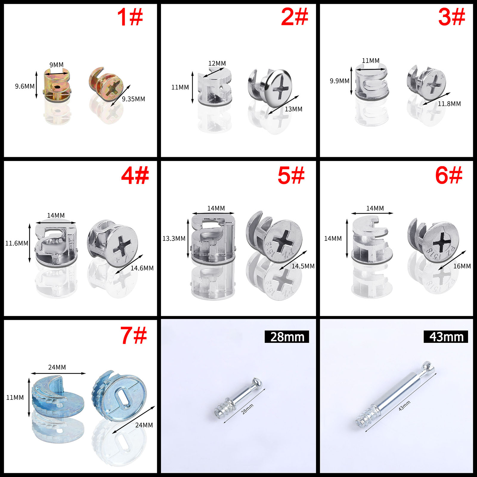 Furniture Joinery Hardware - 50 шт. 10/11/12/14/15/18/25 мм утолщенное эксцентриковое