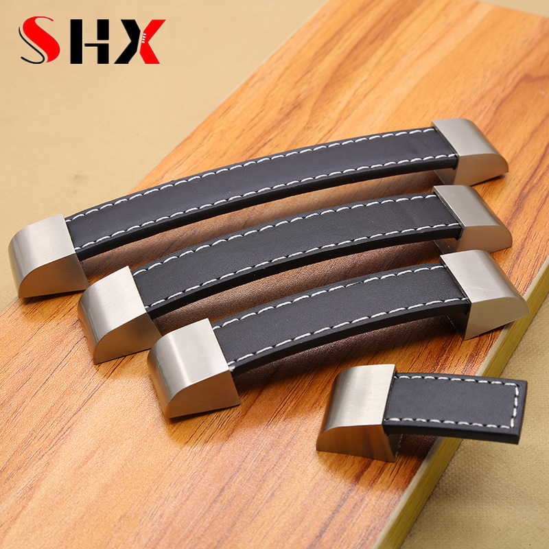 Office Furniture Hardware - Современные высококачественные кожаные ручки-кнопки для мебели,